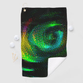 Farbige komische Spirale mit Zeitungspapier-Effekt Golfhandtuch (Insitu)