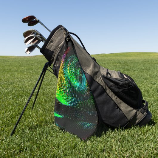 Farbige komische Spirale mit Zeitungspapier-Effekt Golfhandtuch (Gras)