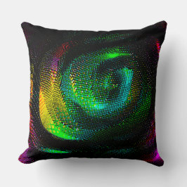 Farbige komische Spirale mit Zeitungspapier-Effekt Kissen