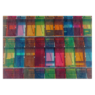 Farbige kommerzielle Gebäude Schneidebrett