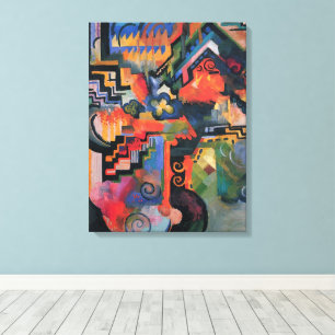 Farbige Komposition von August Macke, Vintage Art Leinwanddruck