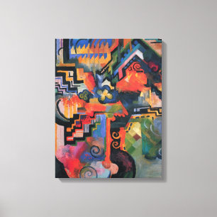 Farbige Komposition von August Macke, Vintage Art Leinwanddruck