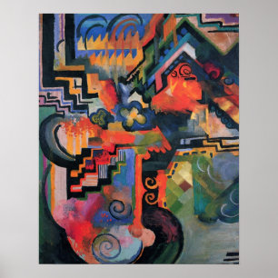 Farbige Komposition von August Macke, Vintage Art Poster