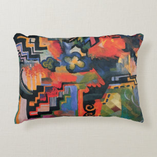 Farbige Komposition von August Macke, Vintage Art Zierkissen