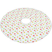 Farbige Konfetti auf Weiß Polyester Weihnachtsbaumdecke (Schrägansicht)