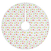 Farbige Konfetti auf Weiß Polyester Weihnachtsbaumdecke (Vorderseite)