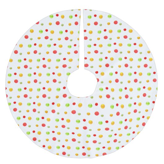 Farbige Konfetti auf Weiß Polyester Weihnachtsbaumdecke (Vorderseite)