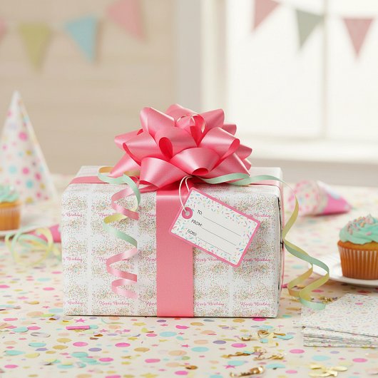 Farbige Konfetti Geschenkpapier