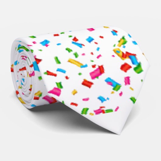 Farbige Konfetti Krawatte (Gerollt)