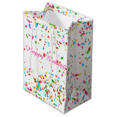 Farbige Konfetti Mittlere Geschenktüte (Vorderseite Schrägansicht)