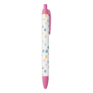 Farbige Konfetti-Punkte Blau Rot Gelb Grün Pink Kugelschreiber