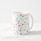 Farbige Konfetti-Punkte Kaffeetasse (VorderseiteRechts)