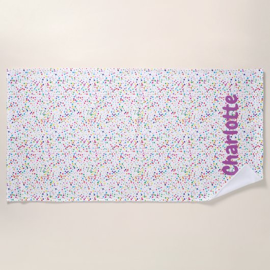 Farbige Konfetti Strandtuch (Vorderseite)