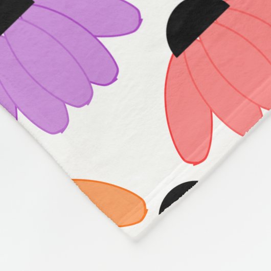 Farbige Konflowers Fleecedecke (Ecke)