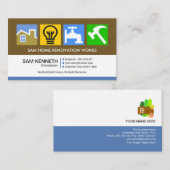 Farbige Konstruktionssymbole Motif Builder Visitenkarte (Vorne/Hinten)