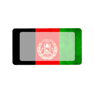 Farbige Kontrast-Afghanische Flagge Adressaufkleber