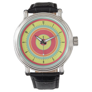 Farbige konzentrische Kreise 01 Armbanduhr
