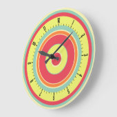 Farbige konzentrische Kreise 01 Große Wanduhr (Winkel)
