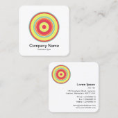 Farbige konzentrische Kreise 01 Quadratische Visitenkarte (Vorne/Hinten)