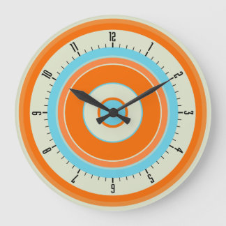 Farbige konzentrische Kreise 03 Große Wanduhr