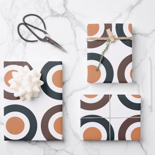Farbige konzentrische Kreise Geburtstag Geschenkpapier Set (Vorderseite)