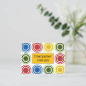 Farbige konzentrische Kreise Visitenkarte (Stehend Vorderseite)