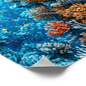 Farbige Korallen im Wasser Poster (Ecke)