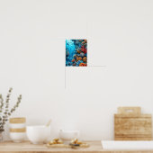 Farbige Korallen im Wasser Poster (Küche)