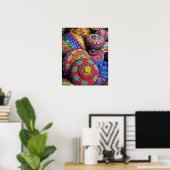 Farbige Körbe aus farbigen Kunststoffperlen Poster (Heimbüro)