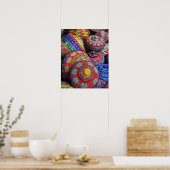 Farbige Körbe aus farbigen Kunststoffperlen Poster (Küche)