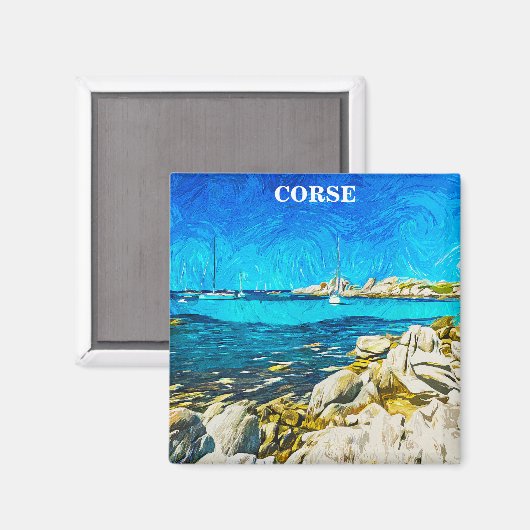 Farbige Korsika Korse Illustration Malerei Magnet (Vorderseite/Rückseite)