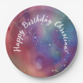 Farbige kosmische Aquarellfarben, kundenspezifisch Pappteller (Vorderseite)