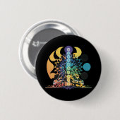 Farbige Kosmische Chakra-Meditation Geistige Energ Button (Vorne & Hinten)