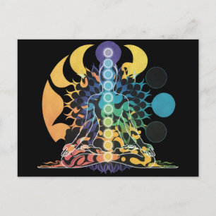 Farbige Kosmische Chakra-Meditation Spirituelle En Postkarte