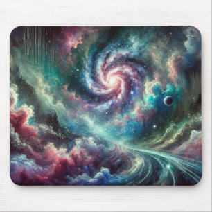 Farbige Kosmische Galaxie Spirale Nebel und Sterne Mousepad