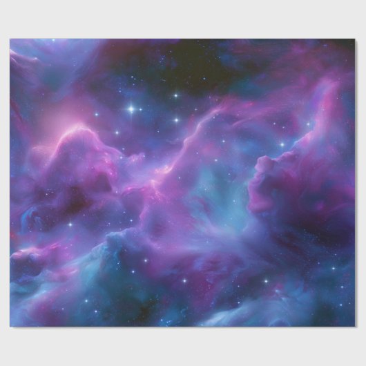 Farbige kosmische Nebel Geschenkpapier (Flach)