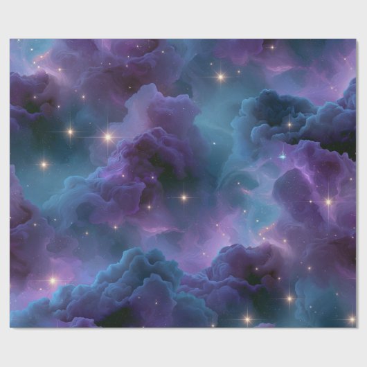 Farbige kosmische Nebel Geschenkpapier (Flach)