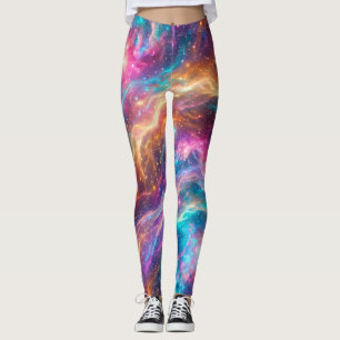 Farbige kosmische Nebelgalaxie-Kunst Leggings
