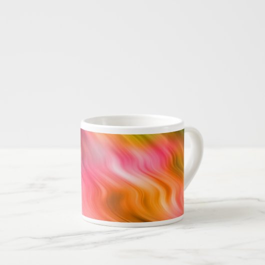 Farbige Krane Blume Wavy Textur Espressotasse (Vorderseite Rechts)