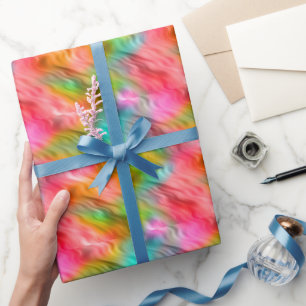 Farbige Krane Blume Wavy Textur Geschenkpapier