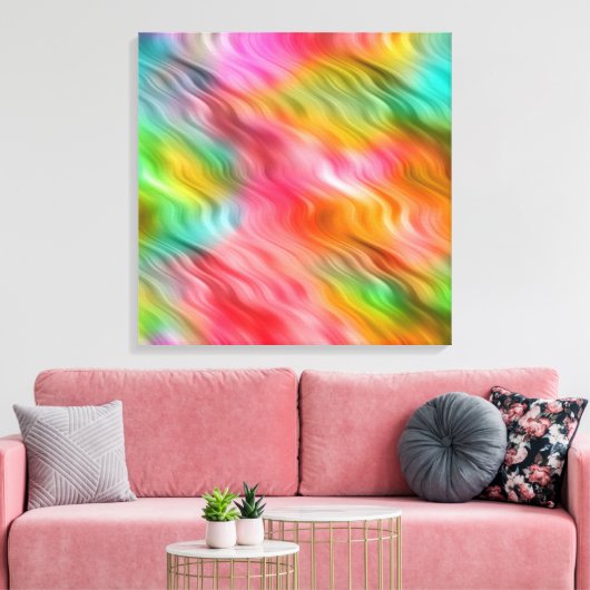 Farbige Krane Blume Wavy Textur Leinwanddruck (Insitu (Wohnzimmer))