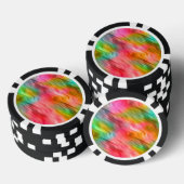 Farbige Krane Blume Wavy Textur Pokerchips (Stapel)