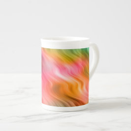Farbige Krane Blume Wavy Textur Porzellantasse