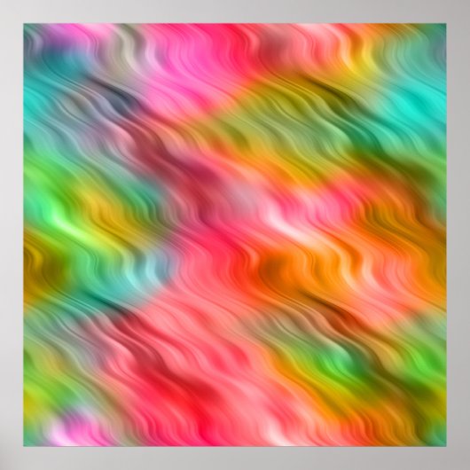 Farbige Krane Blume Wavy Textur Poster (Vorne)