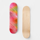 Farbige Krane Blume Wavy Textur Skateboard (Vorderseite)