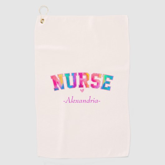 Farbige Krankenschwester Golfhandtuch (Vorderseite)
