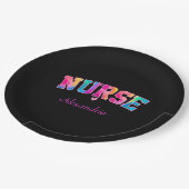 Farbige Krankenschwester Pappteller (Schrägansicht)