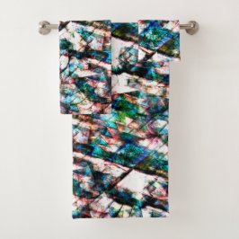 Farbige Kratzer und Flecken mit starkem Kontrast Badhandtuch Set