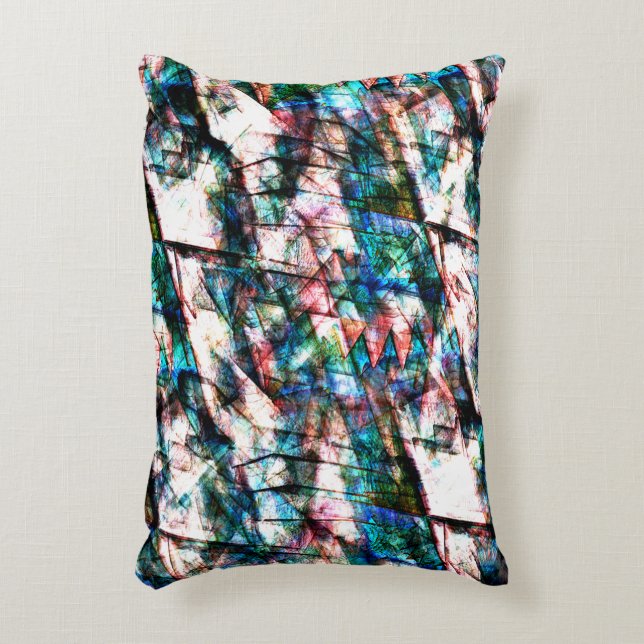 Farbige Kratzer und Flecken mit starkem Kontrast Dekokissen (Vorderseite(Vertikal))