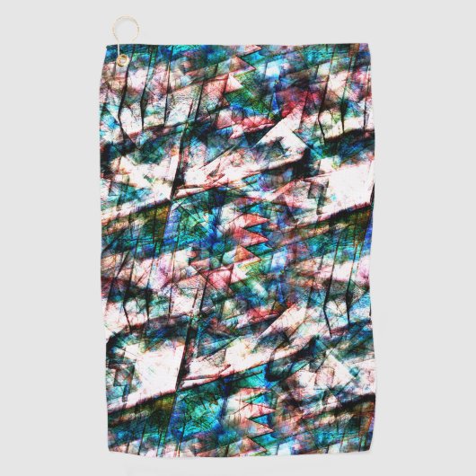 Farbige Kratzer und Flecken mit starkem Kontrast Golfhandtuch (Vorderseite)